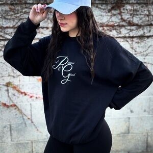 Unisex Black Crew Neck